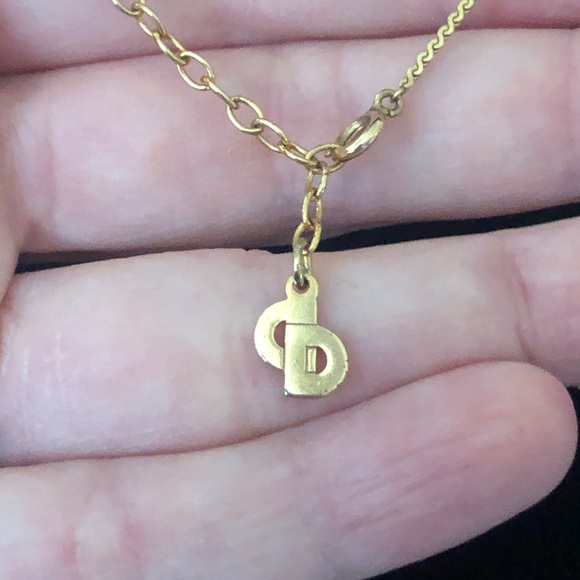 Vintage Host Pick Rare Gold Christian Dior CD Logo Necklace - Picture 5 of 7